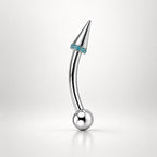 Pavé CZ Spike Titanium Eyebrow Barbell detail 7