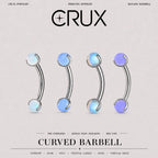 Moonstone Opal Titanium Eyebrow Barbell
