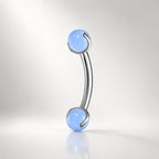 Moonstone Opal Titanium Eyebrow Barbell detail 6