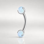 Moonstone Opal Titanium Eyebrow Barbell detail 8