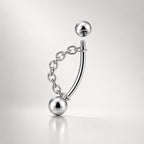 Silver Ball Chain Titanium Eyebrow Barbell detail 5