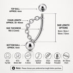 Silver Ball Chain Titanium Eyebrow Barbell detail 6