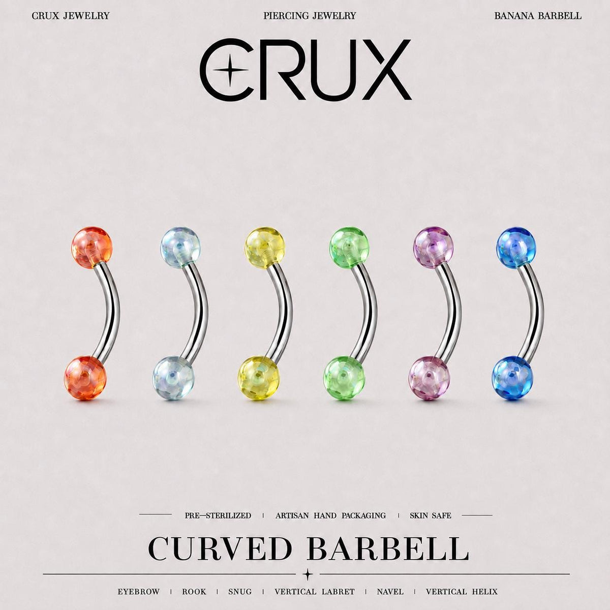 Candy Ball Titanium Eyebrow Barbell