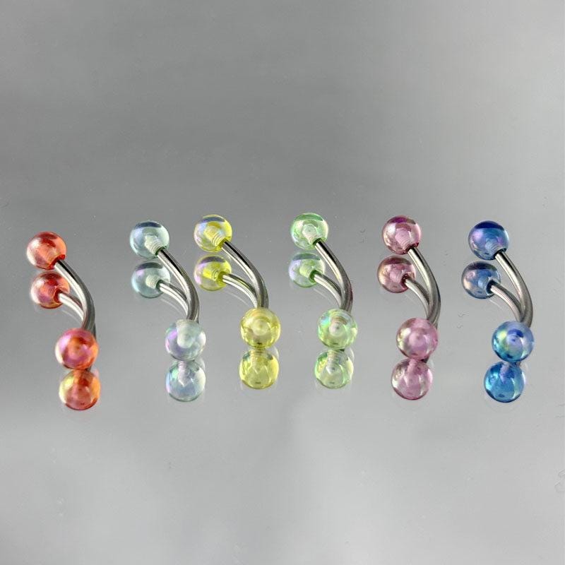 Candy Ball Titanium Eyebrow Barbell detail 2