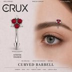 CZ Flower Titanium Eyebrow Barbell