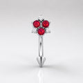 CZ Flower Titanium Eyebrow Barbell detail 9