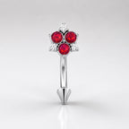 CZ Flower Titanium Eyebrow Barbell detail 9