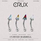 Crystal Spike Titanium Eyebrow Barbell