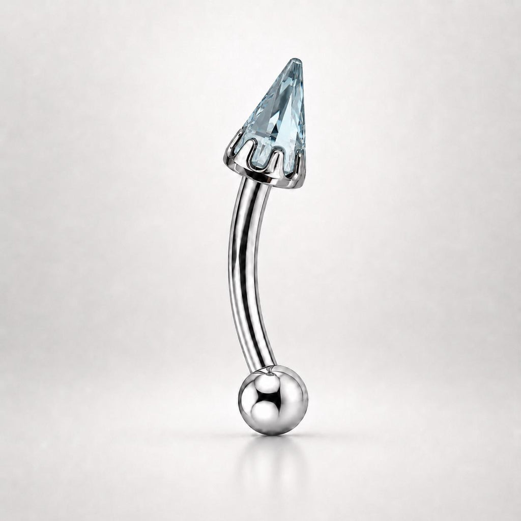 Crystal Spike Titanium Eyebrow Barbell detail 8