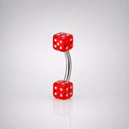 Colorful Dice Titanium Eyebrow Barbell detail 6