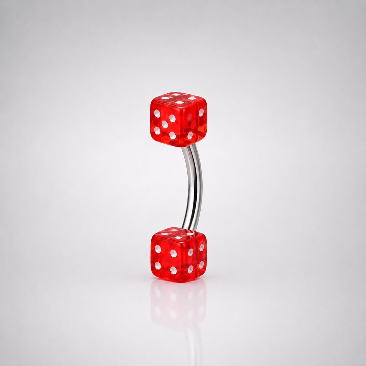 Colorful Dice Titanium Eyebrow Barbell detail 6