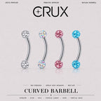 Pavé CZ Ball Titanium Eyebrow Barbell