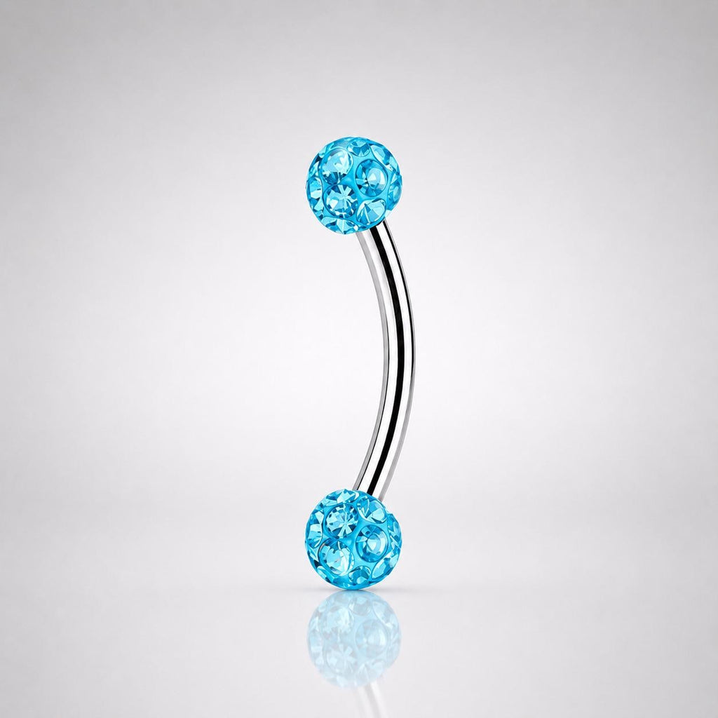 Pavé CZ Ball Titanium Eyebrow Barbell detail 4