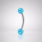 Pavé CZ Ball Titanium Eyebrow Barbell detail 4