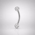 Pavé CZ Ball Titanium Eyebrow Barbell detail 6