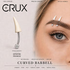 White Horn Titanium Eyebrow Barbell