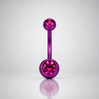 Bauchnabelpiercing aus Titan mit Zirkonia-Kristall 