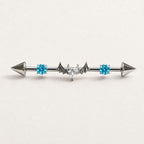 Devil Heart Crystal titanium industrial barbell, detail view 6