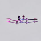 Double Spike titanium industrial barbell, detail view 4