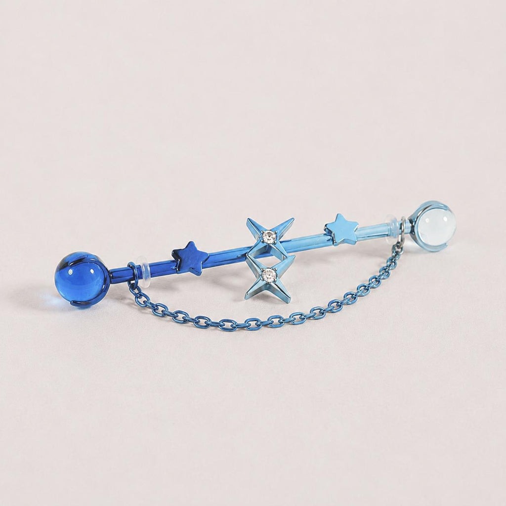 Double Star Chain titanium industrial barbell, detail view 7