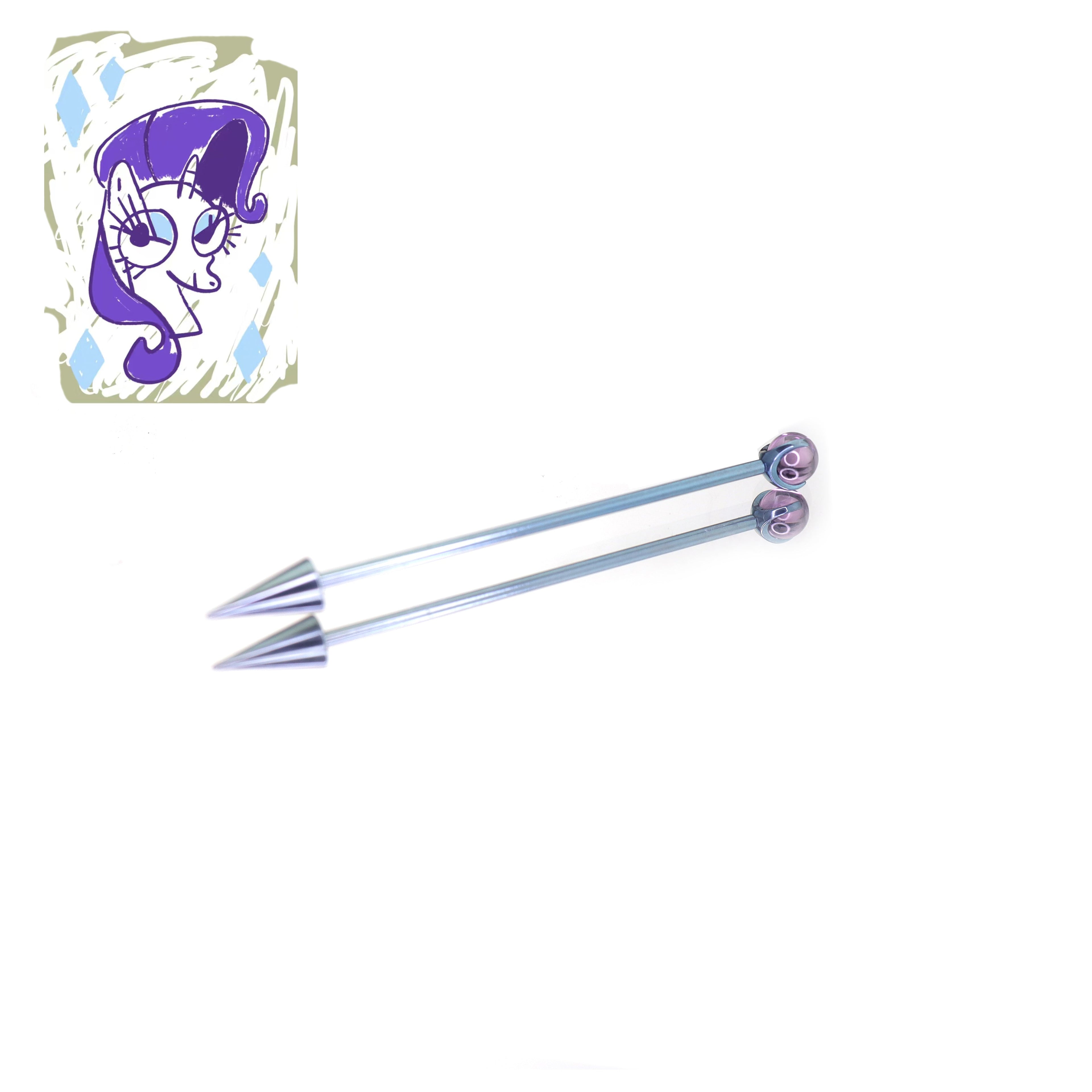 MLP Titanium Zirconia Industrial Barbell - MLP Titanium Zirconia Industrial Barbell - Rarity / 34mm by CRUXJEWELRY