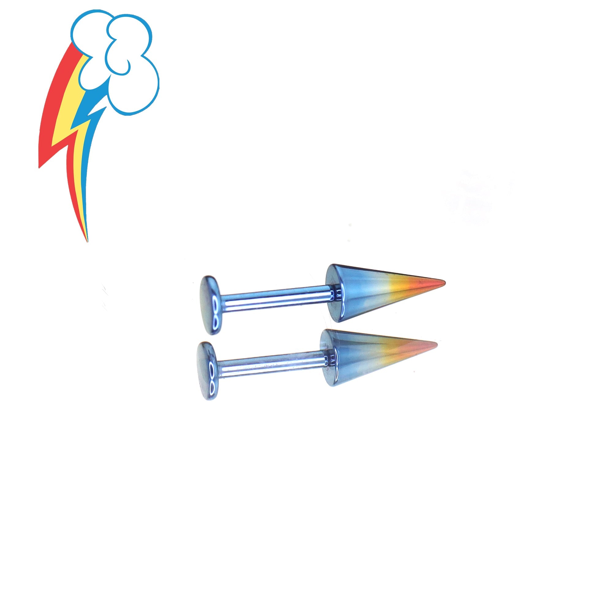 MLP Titanium Zirconia Devil Spike Stud - Ear & Lip - MLP Titanium Zirconia Devil Spike Stud - Ear & Lip - Rainbow Dash / 5mm by CRUXJEWELRY