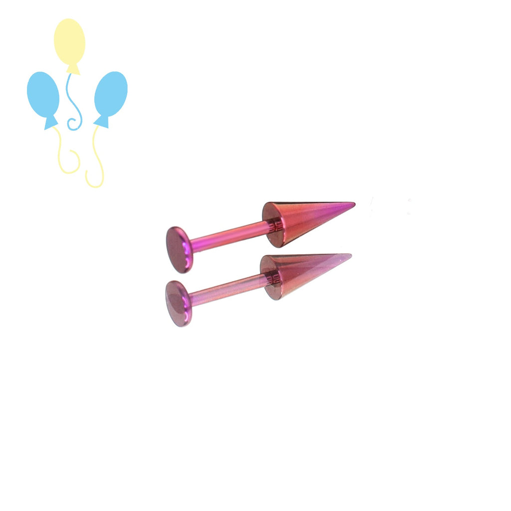 MLP Titanium Zirconia Devil Spike Stud - Ear & Lip - MLP Titanium Zirconia Devil Spike Stud - Ear & Lip - Pinkie Pie / 5mm by CRUXJEWELRY