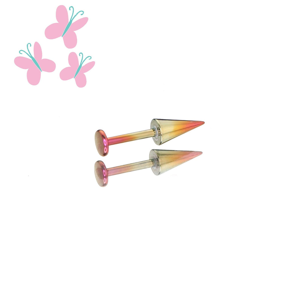 MLP Titanium Zirconia Devil Spike Stud - Ear & Lip - MLP Titanium Zirconia Devil Spike Stud - Ear & Lip - Fluttershy / 5mm by CRUXJEWELRY