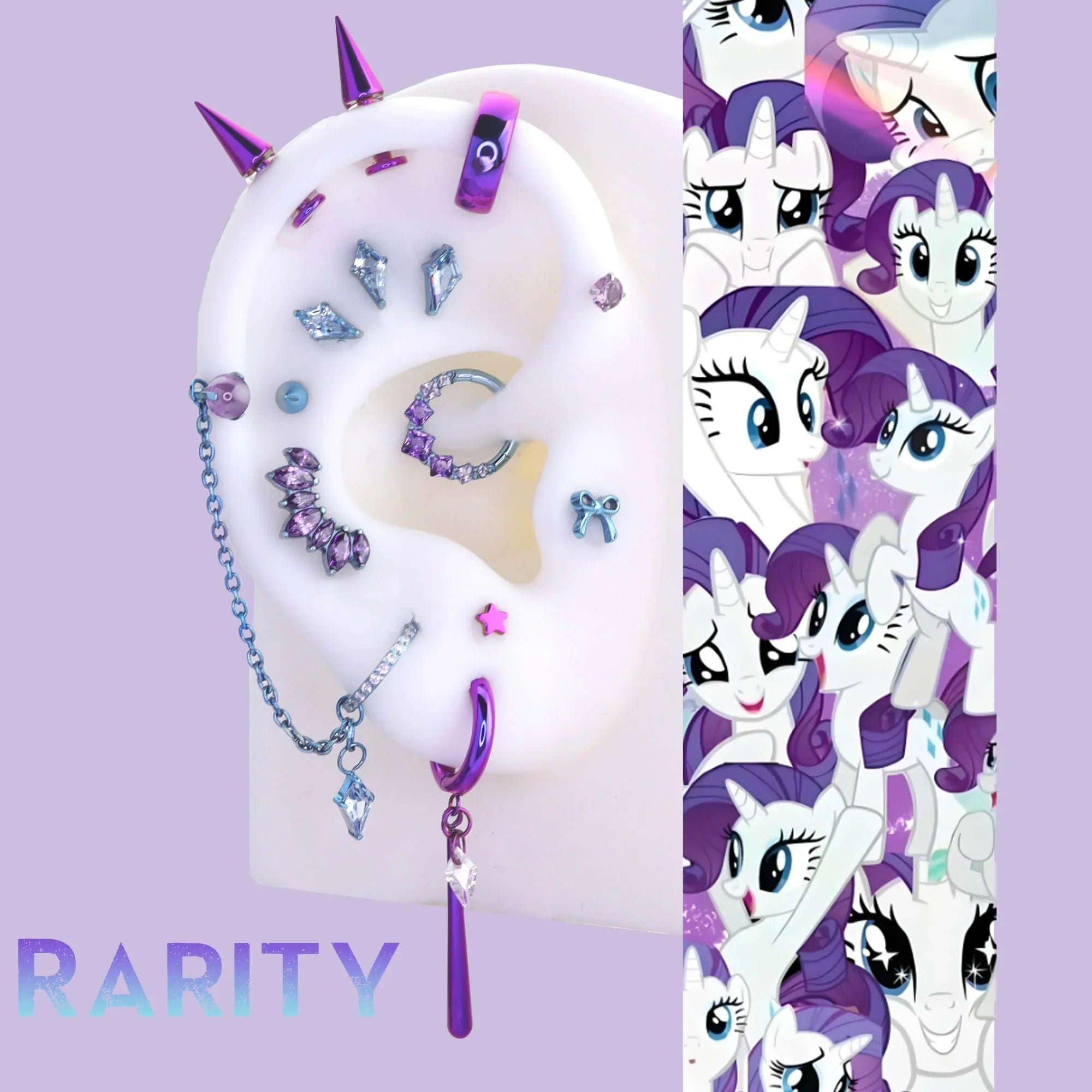 MLP Series Ear Accessories Set Curation - MLP Series Ear Accessories Set Curation - Rarity by CRUXJEWELRY