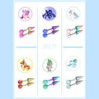 MLP Colorful Titanium Opal Ball-End Ear/Lip CZ Spike - MLP Colorful Titanium Opal Ball-End Ear/Lip CZ Spike - Spike / 6mm by CRUXJEWELRY