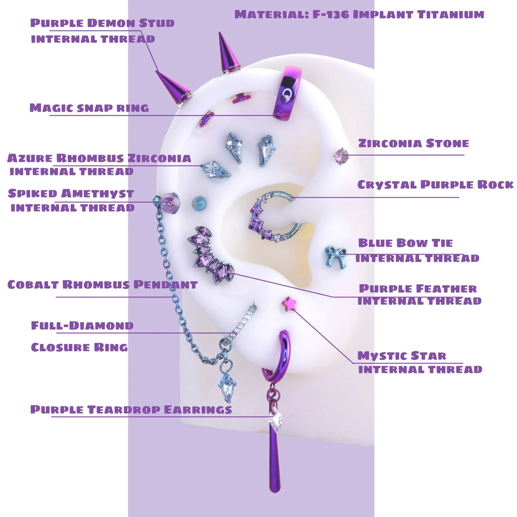 MLP Series Ear Accessories Set Curation - MLP Series Ear Accessories Set Curation - Rainbow Dash by CRUXJEWELRY