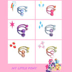 MLP Titanium Internally Threaded Zirconia Ring - Horseshoe, Cartilage, Earring & Labret - MLP Titanium Internally Threaded Zirconia Ring - Horseshoe, Cartilage, Earring & Labret - Rainbow Dash / Star / 8mm by CRUXJEWELRY