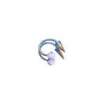 MLP Titanium Internally Threaded Zirconia Ring - Horseshoe, Cartilage, Earring & Labret - MLP Titanium Internally Threaded Zirconia Ring - Horseshoe, Cartilage, Earring & Labret - Rainbow Dash / Spike / 8mm by CRUXJEWELRY