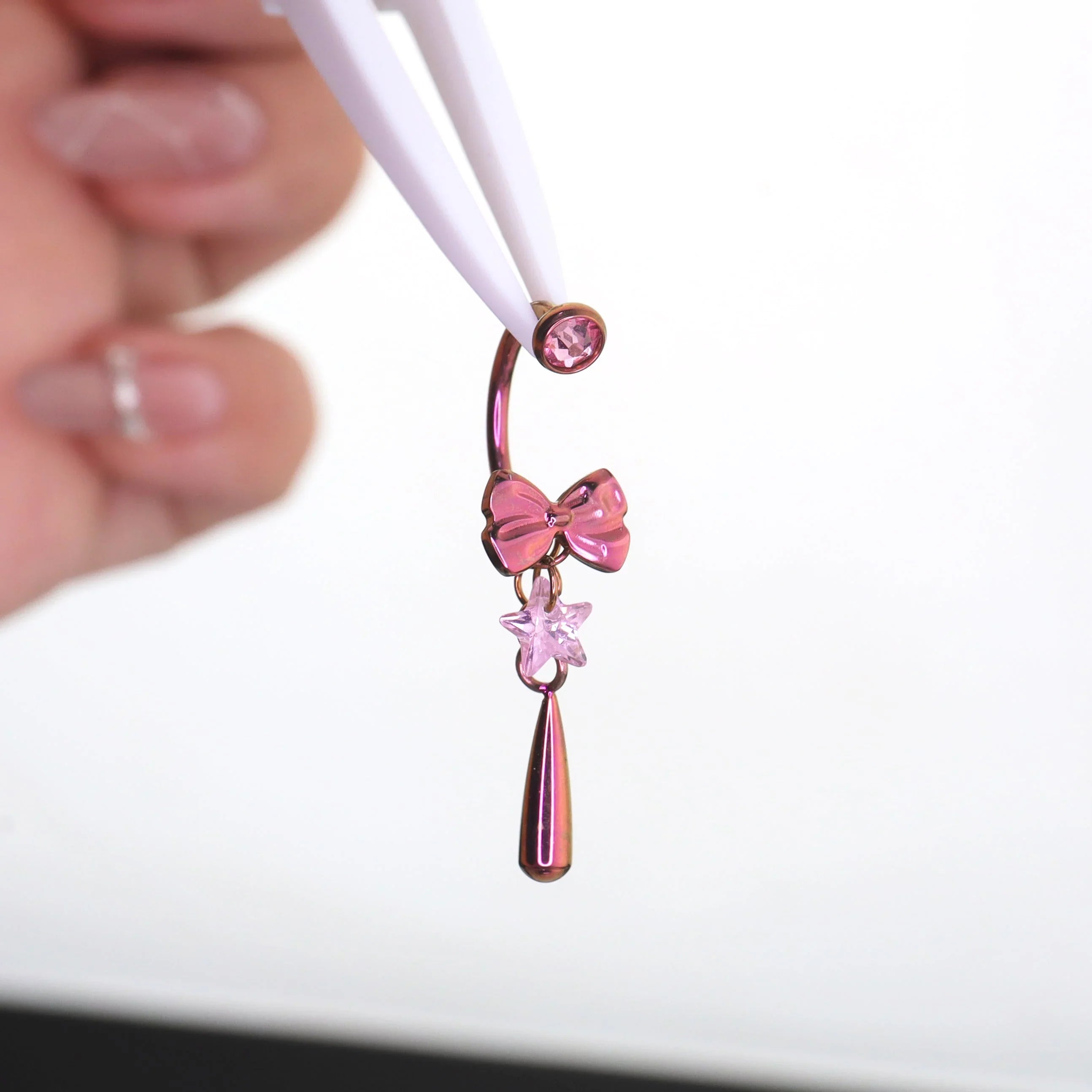 MLP Pinkie Pie Series Ear Accessories Set - MLP Pinkie Pie Series Ear Accessories Set - Star & Bow Earrings / 10mm / 16G-1.2mm by CRUXJEWELRY