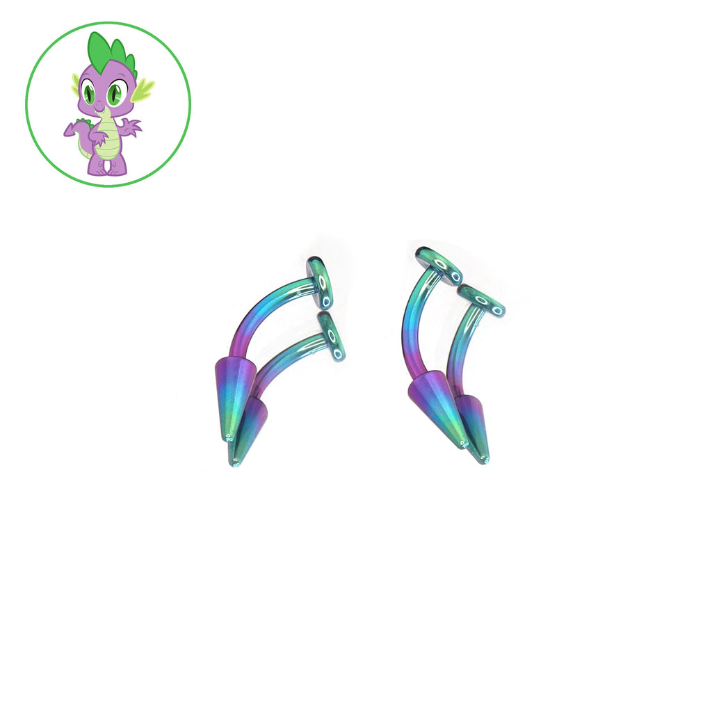 MLP Colorful Titanium Rook/Eyebrow/Lip Stud Collection - MLP Colorful Titanium Rook/Eyebrow/Lip Stud Collection - Spike / 6mm / Single by CRUXJEWELRY