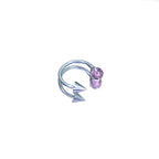 MLP Titanium Internally Threaded Zirconia Ring - Horseshoe, Cartilage, Earring & Labret - MLP Titanium Internally Threaded Zirconia Ring - Horseshoe, Cartilage, Earring & Labret - Rarity / Spike / 8mm by CRUXJEWELRY