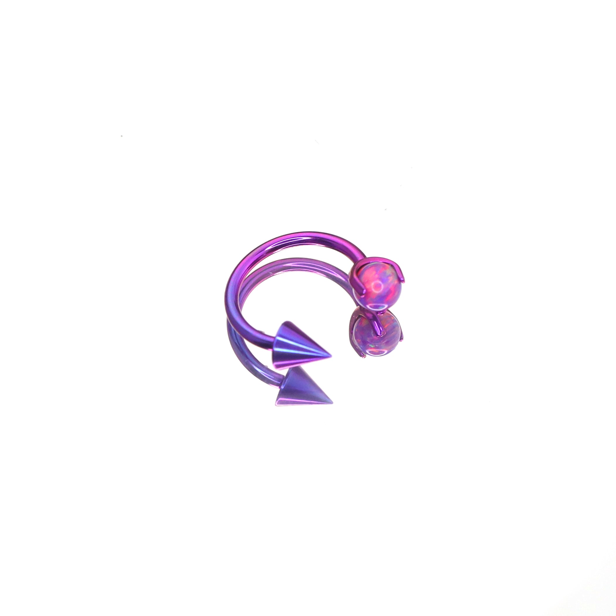 MLP Titanium Internally Threaded Zirconia Ring - Horseshoe, Cartilage, Earring & Labret - MLP Titanium Internally Threaded Zirconia Ring - Horseshoe, Cartilage, Earring & Labret - Twilight Sparkle / Spike / 8mm by CRUXJEWELRY