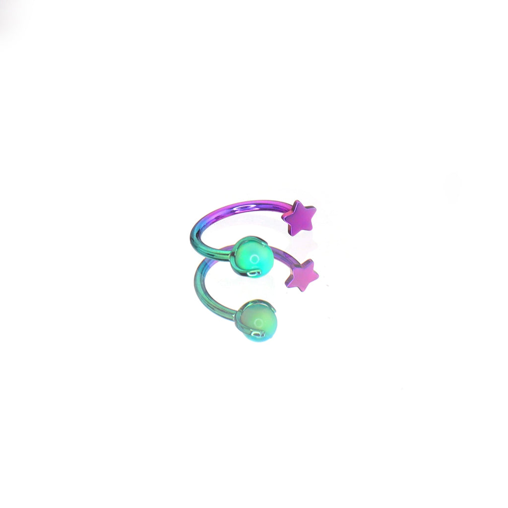 MLP Titanium Internally Threaded Zirconia Ring - Horseshoe, Cartilage, Earring & Labret - MLP Titanium Internally Threaded Zirconia Ring - Horseshoe, Cartilage, Earring & Labret - Spike / Star / 8mm by CRUXJEWELRY