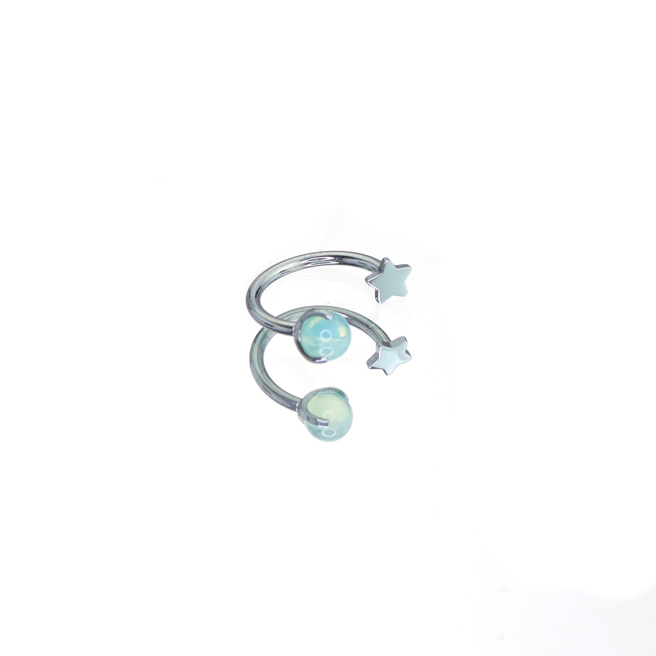 MLP Titanium Internally Threaded Zirconia Ring - Horseshoe, Cartilage, Earring & Labret - MLP Titanium Internally Threaded Zirconia Ring - Horseshoe, Cartilage, Earring & Labret - Mistmane / Star / 8mm by CRUXJEWELRY