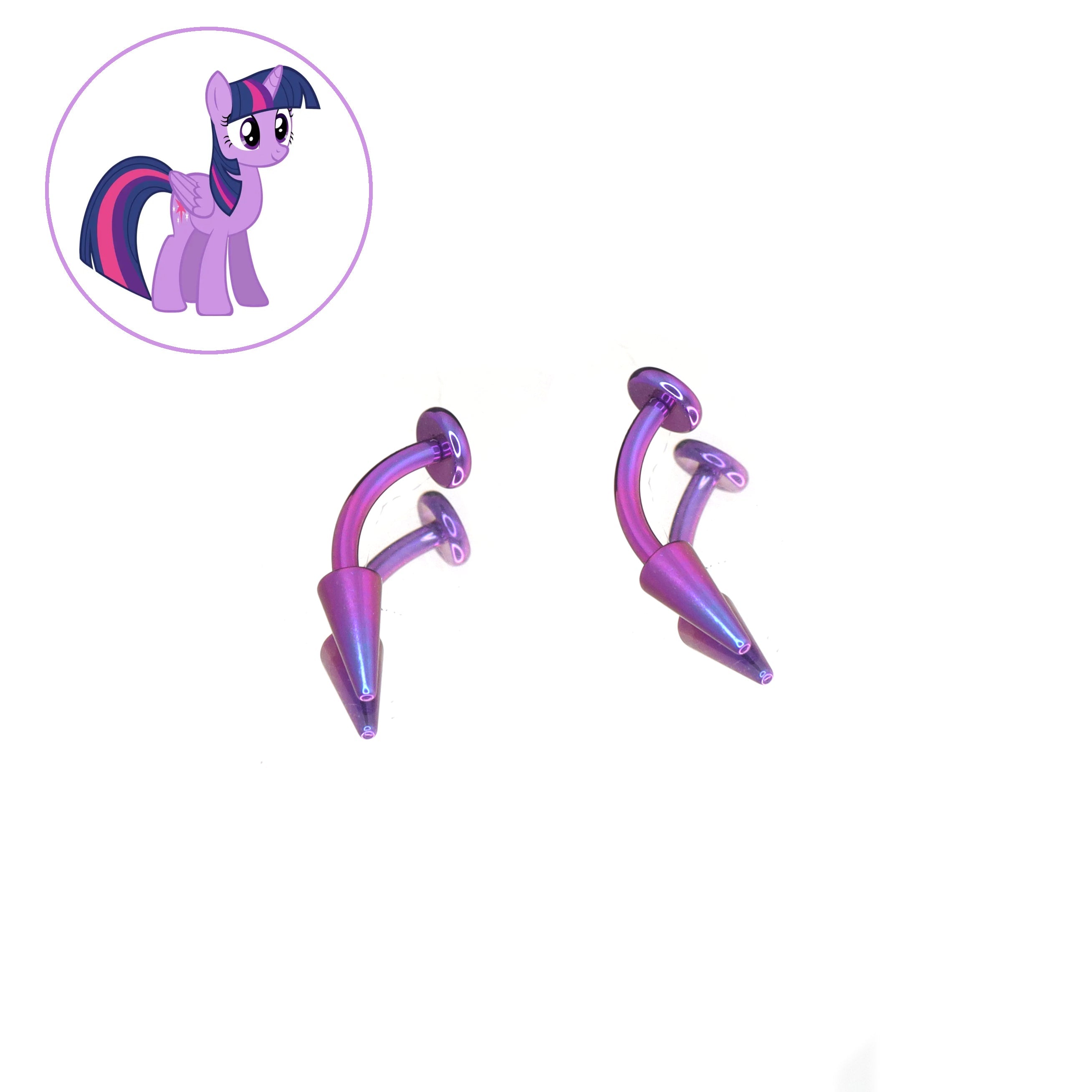 MLP Colorful Titanium Rook/Eyebrow/Lip Stud Collection - MLP Colorful Titanium Rook/Eyebrow/Lip Stud Collection - Twilight Sparkle / 6mm / Single by CRUXJEWELRY