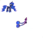 MLP Vibrant Titanium Opal-End Rook/Eyebrow Spike - MLP Vibrant Titanium Opal-End Rook/Eyebrow Spike - Princess Luna / 6mm by CRUXJEWELRY