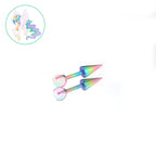 MLP Colorful Titanium Opal Ball-End Ear/Lip CZ Spike - MLP Colorful Titanium Opal Ball-End Ear/Lip CZ Spike - Princess Celestia / 6mm by CRUXJEWELRY