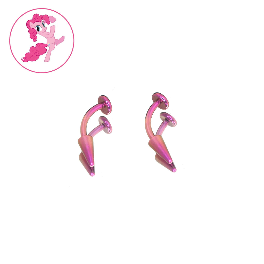MLP Colorful Titanium Rook/Eyebrow/Lip Stud Collection - MLP Colorful Titanium Rook/Eyebrow/Lip Stud Collection - Pinkie Pie / 6mm / Single by CRUXJEWELRY
