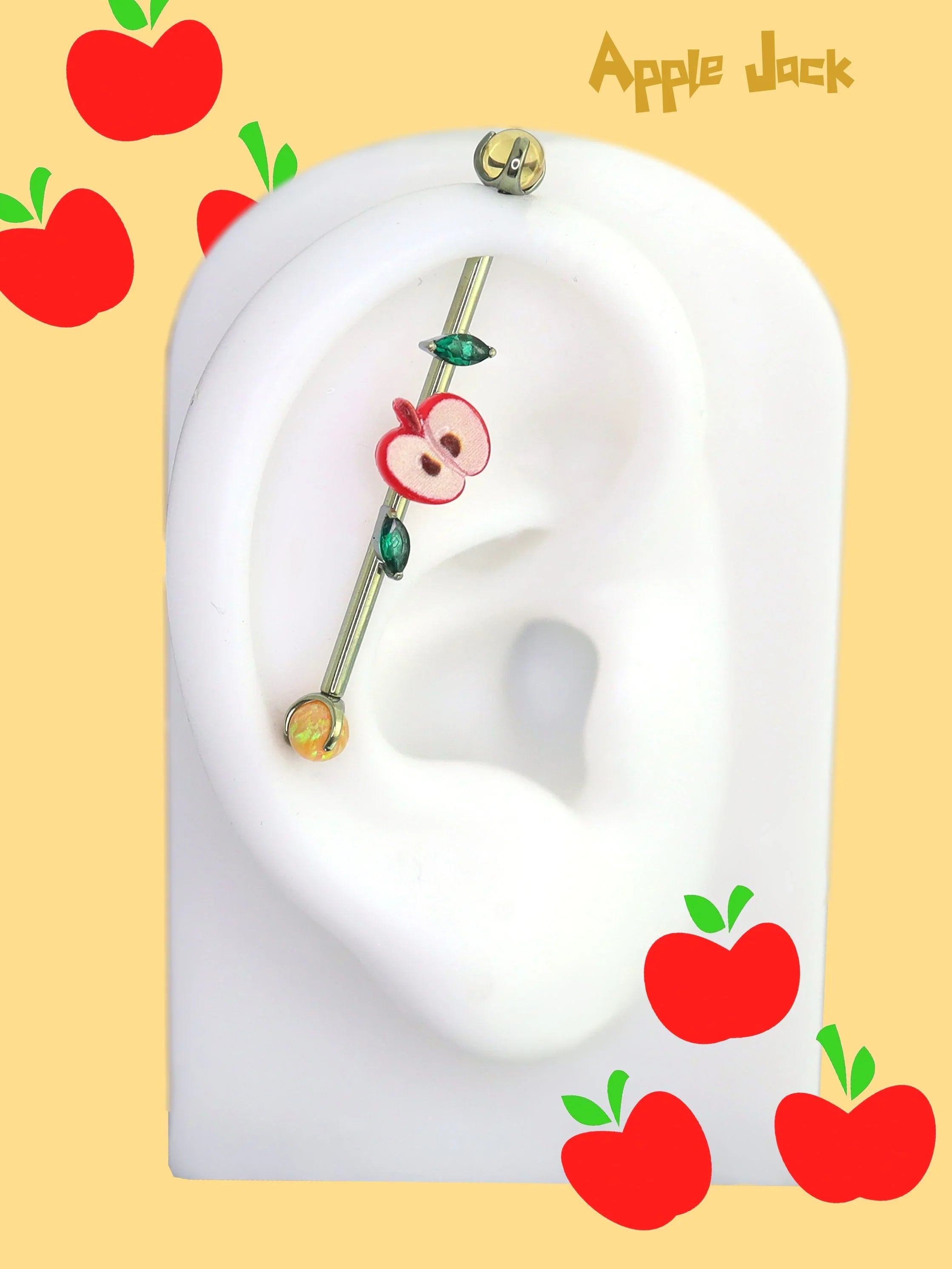 MLP Colorful Titanium Industrial Bar Collections - MLP Colorful Titanium Industrial Bar Collections - Applejack / 34mm by CRUXJEWELRY