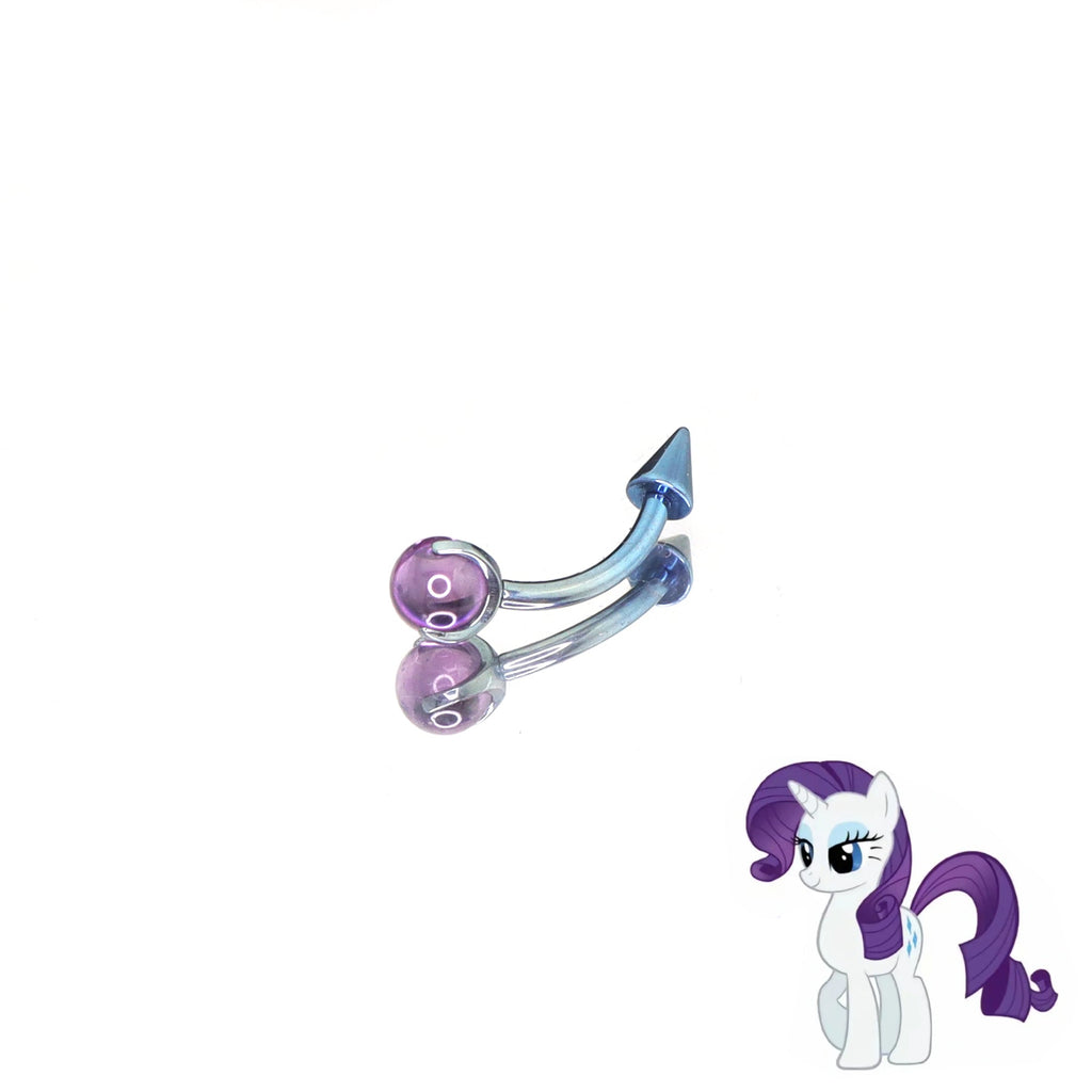 MLP Vibrant Titanium Opal-End Rook/Eyebrow Spike - MLP Vibrant Titanium Opal-End Rook/Eyebrow Spike - Rarity / 6mm by CRUXJEWELRY