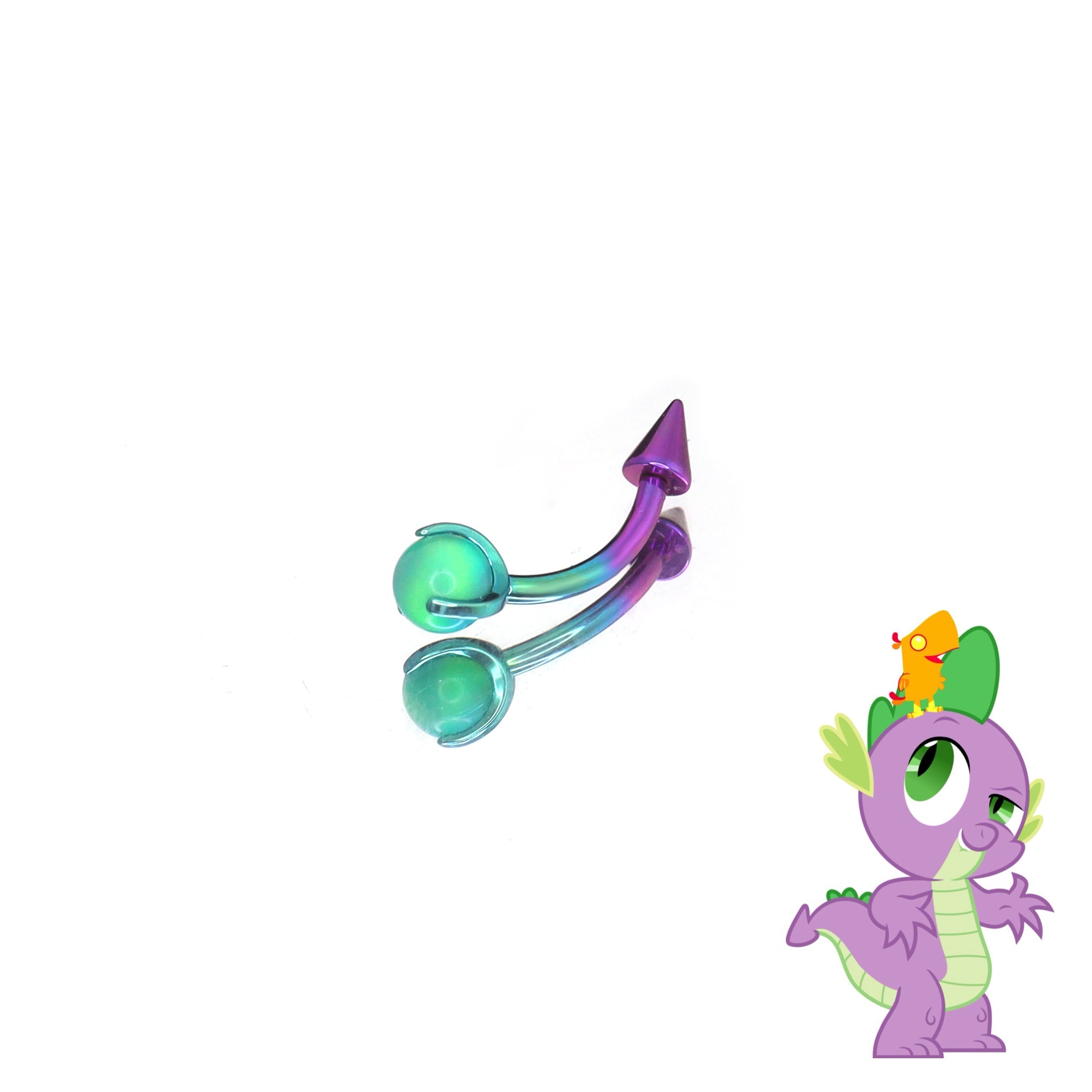 MLP Vibrant Titanium Opal-End Rook/Eyebrow Spike - MLP Vibrant Titanium Opal-End Rook/Eyebrow Spike - Spike / 6mm by CRUXJEWELRY