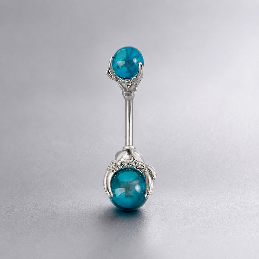Crystal Orb Titanium Belly Ring
