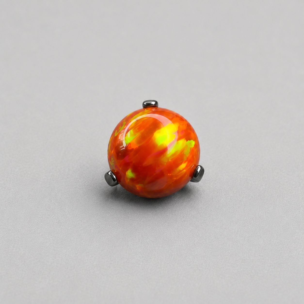 Titanium Fire Opal Three-Prong Piercing Top