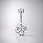 Kirschblüten-Bauchnabelpiercing aus Titan und Zirkonia 