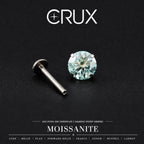 Emerald Green Moissanite Flat Back Stud - product image 1